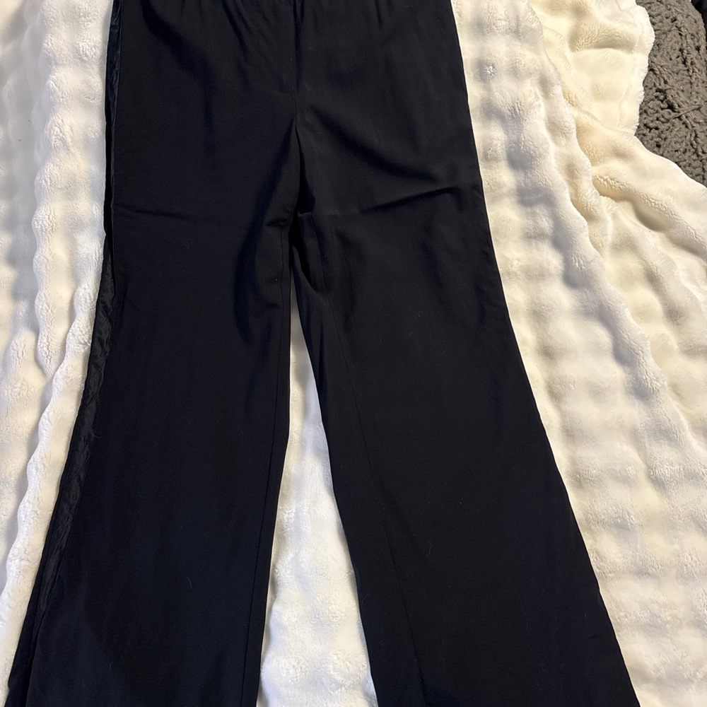 Carolina Herrera Black Trousers with Silk Tuxedo Stripe